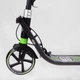 Детский двухколесный самокат Best Scooter L-22066 со складной конструкцией, двумя амортизаторами, ручным тормозом и фарой, Черно-зеленый - изображение 5