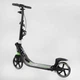 Детский двухколесный самокат Best Scooter L-22066 со складной конструкцией, двумя амортизаторами, ручным тормозом и фарой, Черно-зеленый - изображение 7
