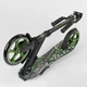 Детский двухколесный самокат Best Scooter 70875 со складной конструкцией и передним амортизатором, Черно-зеленый - изображение 8