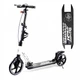 Детский двухколесный самокат Best Scooter 10041-W со складной конструкцией, двумя амортизаторами, ручным дисковым тормозом и фарой, Чено-белый - изображение 1
