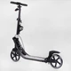 Детский двухколесный самокат Best Scooter L-36375 со складной конструкцией, двумя амортизаторами, ручным тормозом и фарой, Черно-белый - изображение 6