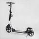 Детский двухколесный самокат Best Scooter 10041-W со складной конструкцией, двумя амортизаторами, ручным дисковым тормозом и фарой, Чено-белый - изображение 7