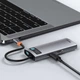 Мультипортовый адаптер USB Хаб Baseus Baseus Metal Gleam Series 4-in-1 Multifunctional Type-C HUB Docking Station CAHUB-CY0G Grey - изображение 6