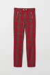 Брюки H&M 32 красный клетка 6567198 - изображение 1
