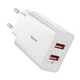 Зарядка для телефону мережева BASEUS Speed Mini QC Dual U Quick Charger |2USB, 3A, QC3.0, 18W| White - зображення 1