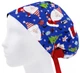 Медицинская шапочка женская HeadwearUniverse универсальная принт Санта на синем - изображение 2