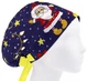 Медицинская шапочка женская HeadwearUniverse универсальная принт Дед Мороз на синем - изображение 1