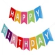 Паперові Прапорці Happy Birthday Різнокольорові - зображення 2