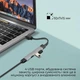 USB-С Promate LiteHub-4 3xUSB 2.0 + USB 3.0 Grey (litehub-4.grey) - изображение 2
