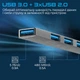 USB-С Promate LiteHub-4 3xUSB 2.0 + USB 3.0 Grey (litehub-4.grey) - изображение 3