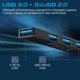 USB-С Promate LiteHub-4 3xUSB 2.0 + USB 3.0 Black (litehub-4.black) - изображение 3