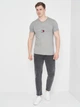 Футболка хлопковая длинная мужская Tommy Hilfiger 10879.1 S Серая - изображение 3