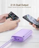 Power bank 20000mAh KUULAA KL-YD14 2USB+TypeC 2.1A серія Macaron Purpule (69000076) - зображення 3