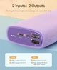 Power bank 20000mAh KUULAA KL-YD14 2USB+TypeC 2.1A серія Macaron Purpule (69000076) - зображення 8