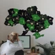 Деревянная карта Украины многослойная 3D L 200 х 133 см Черный с зеленым - изображение 3