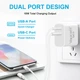 Зарядний пристрій Vapcell QC3 White EU, USB, USB-C QC3.0+PD 18W, AC220V - зображення 2