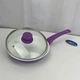 Сковорода універсальна Barton Steel BS-7522-Violet 22 см фіолетова - зображення 3