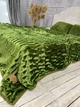 Меховый плед покрывало Травка Cappone Норка 200х220 см Зеленая + подушки и сердце - изображение 2