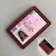 Шкіряна обкладинка для ID-паспорта, автодокументів на три відділи Бордовий матовий - зображення 1