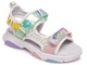 Босоніжки дитячі для дівчинки Weestep (17 см) 27р. білі з кольоровими липучками - изображение 1