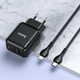 Зарядний пристрій для телефону з швидкою зарядкою + кабель Lightning HOCO N5 |USB/Type-C, 20W/3A, QC3/PD| Чорний - зображення 4