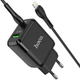 Зарядний пристрій для телефону з швидкою зарядкою + кабель Lightning HOCO N5 |USB/Type-C, 20W/3A, QC3/PD| Чорний - зображення 1