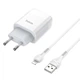 Мережевий зарядний пристрій Hoco C72A 1USB 2.1A + кабель Lightning (iPhone) - зображення 2