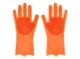 Силиконовые перчатки для уборки и мытья посуды Magic Silicone Gloves Оранжевые HMD 91-8722176 - изображение 1