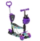 Детский трехколесный самокат Best Scooter 68995 Божья коровка 5 в 1 с сиденьем и родительской ручкой, с рисунком, Фиолетовый с цветами на белом фоне - изображение 1