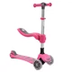 Детский трехколесный самокат-беговел Best Scooter Т-05165 со съемным сиденьем, складным рулем и светящимися колесами, Розовый - изображение 1