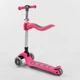 Детский трехколесный самокат-беговел Best Scooter Т-05165 со съемным сиденьем, складным рулем и светящимися колесами, Розовый - изображение 5