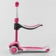Дитячий триколісний самокат-біговел Best Scooter JS-41008/63204 з сидінням і колесами, що світяться, Рожево-білий - зображення 3
