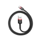 USB кабель разъем USB на Type-C BASEUS cafule (2m, 2A). Black-Red - изображение 5
