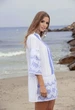 Пляжная туника с голубой вышивкой Fresh Cotton 1366 F-2c 46(L) Голубой - изображение 3