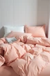Постельное белье евро Vie Nouvelle Washed cotton вареный хлопок 200х220 W12E персиковый - изображение 2
