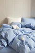 Постельное белье полуторное Vie Nouvelle Washed cotton вареный хлопок 155х210 W17S голобой - изображение 2