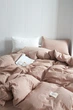 Постельное белье евро на резинке Vie Nouvelle Washed cotton вареный хлопок 200х220 W1E200 кофе с молоком - изображение 2