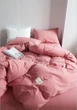 Постельное белье евро Vie Nouvelle Washed cotton вареный хлопок 200х220 W19E Розовый - изображение 2