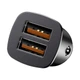 Автомобільний зарядний пристрій Baseus швидкий QC 3.0 2xUSB Black - зображення 4