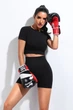 Женский костюм для фитнеса Whatiwear топ и шорты черный M (1315-black-M) - изображение 4