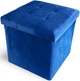 Пуф для хранения MBM HOME велюровый 38х38х38 см Синий (TH-05 BLUE) - изображение 2