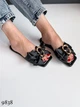 Женские шлёпки Sweet Shoes Эко кожа (9838) 38 24.5 см Черные - изображение 8