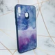 Силиконовый чехол Glass case со стеклянной задней панелью для Samsung Galaxy M20 Мрамор синий - изображение 1