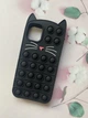 Силиконовый чехол Поп ит Антистресс Поп-Ит Pop It на iPhone 11 Попит Котик Чёрный - изображение 1