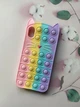 Силиконовый чехол Поп ит Антистресс Поп-Ит Pop It на iPhone XR Попит Котик розово-фиолетовый - изображение 1