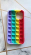 Силиконовый чехол Поп ит Антистресс Поп-Ит Pop It на iPhone 12 mini Попит Красно-Фиолетовый - изображение 2