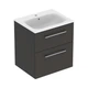 Тумба с раковиной Geberit Selnova Square slim rim 60 см, лава матовая (501.237.00.1) - изображение 1