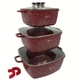 Набор кастрюль с гранитным антипригарным покрытием набор посуды Higher Kitchen HK-302 из 8 предметов Красный - изображение 1