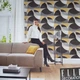 Обои виниловые на флизелине Erismann Elle1.06х10 геометрия ромбы круги желтый черный серый 12078-15 - изображение 3