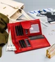 Женский кожаный кошелек Badura с RFID 9,5 х 17,5 х 3,3 (PO_D116CR_CE) - красный - изображение 5